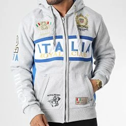Meilleure affaire 🌟 Sweat Zippé Capuche Filio Gris Chiné de Geographical Norway ❤️