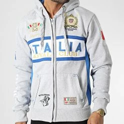 Meilleure affaire 🌟 Sweat Zippé Capuche Filio Gris Chiné de Geographical Norway ❤️ -Geographical Norway Soldes Boutique geographical norway 346866 FILIO B GREY 20221109T160530 03