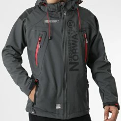 Tout neuf 🎉 Veste Zippée Capuche Techno Gris Anthracite de Geographical Norway ✨