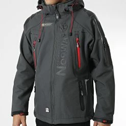 Tout neuf 🎉 Veste Zippée Capuche Techno Gris Anthracite de Geographical Norway ✨ -Geographical Norway Soldes Boutique geographical norway 346867 TECHNO DARK GREY 20221108T151232 03