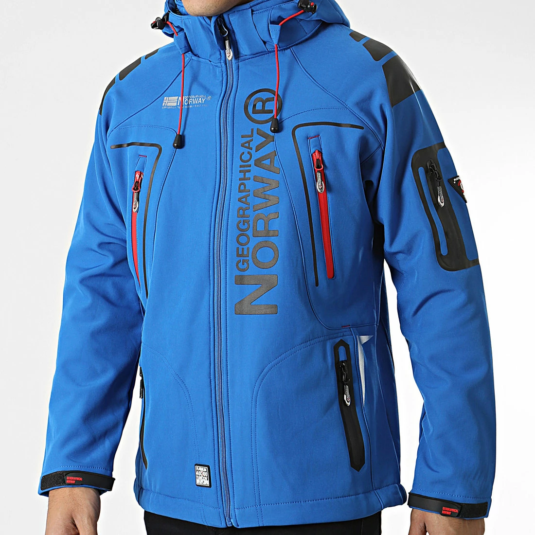 Remise ✨ Veste Zippée Capuche Techno Bleu de Geographical Norway ⌛ 3 Remise ✨ Veste Zippée Capuche Techno Bleu de Geographical Norway ⌛ – Image 3