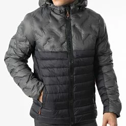 Meilleure vente ⭐ Doudoune Capuche Burator Noir Gris Anthracite de Geographical Norway 🔔
