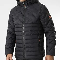 Sortie 👏 Doudoune Capuche Burator Noir de Geographical Norway ✨