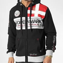 Le moins cher 🌟 Sweat Zippé Capuche Flyer Noir de Geographical Norway 🥰 -Geographical Norway Soldes Boutique geographical norway 347124 FLYER BLACK DENMARK 20221109T155414 03