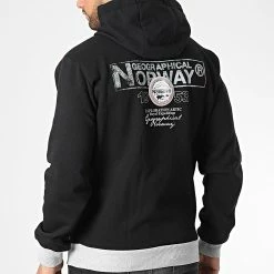 Meilleure vente 🔥 Sweat Zippé Capuche Flyer Noir de Geographical Norway 💯