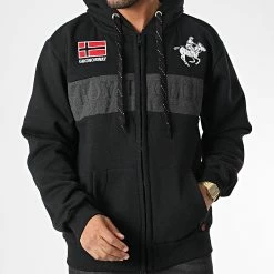 Tout neuf ❤️ Sweat Zippé Capuche Fahorse Noir de Geographical Norway 😉