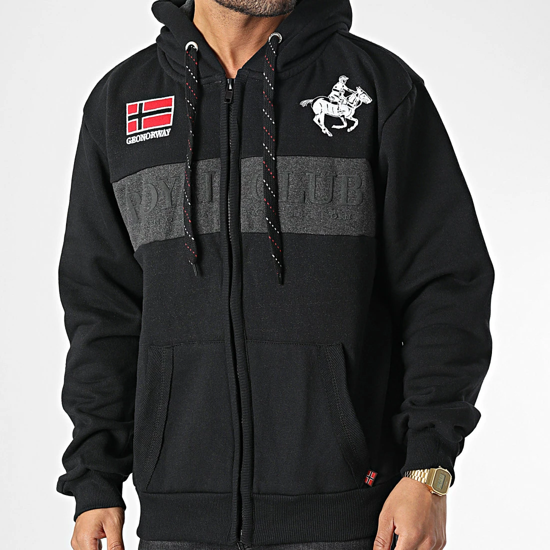 Tout neuf ❤️ Sweat Zippé Capuche Fahorse Noir de Geographical Norway 😉 3 Tout neuf ❤️ Sweat Zippé Capuche Fahorse Noir de Geographical Norway 😉 – Image 3