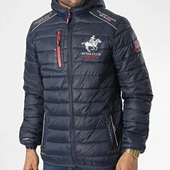 Offres 😉 Doudoune Capuche Brick Bleu Marine de Geographical Norway 🥰