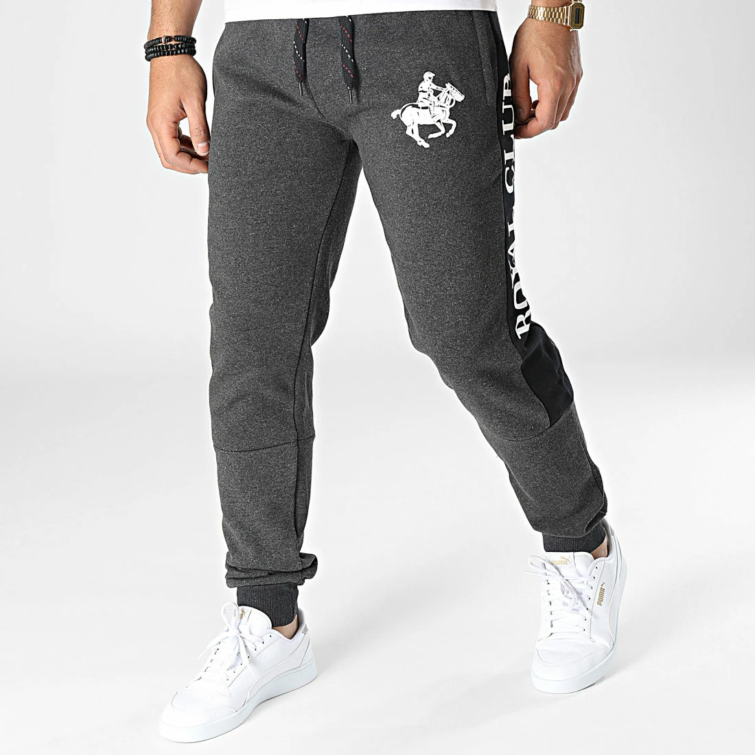 Nouveau 👏 Pantalon Jogging A Bandes Mahorse Gris Anthracite Chiné de Geographical Norway ⭐ 1 Nouveau 👏 Pantalon Jogging A Bandes Mahorse Gris Anthracite Chiné de Geographical Norway ⭐