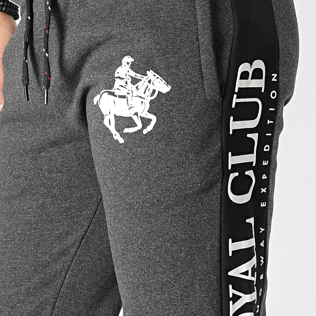 Nouveau 👏 Pantalon Jogging A Bandes Mahorse Gris Anthracite Chiné de Geographical Norway ⭐ 2 Nouveau 👏 Pantalon Jogging A Bandes Mahorse Gris Anthracite Chiné de Geographical Norway ⭐ – Image 2