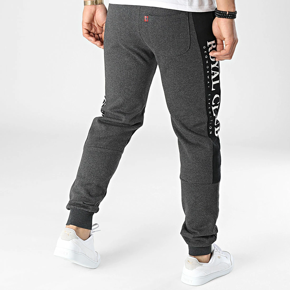 Nouveau 👏 Pantalon Jogging A Bandes Mahorse Gris Anthracite Chiné de Geographical Norway ⭐ 4 Nouveau 👏 Pantalon Jogging A Bandes Mahorse Gris Anthracite Chiné de Geographical Norway ⭐ – Image 4