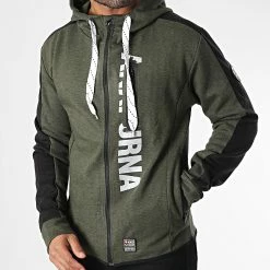 Remise 💯 Sweat Zippé Capuche Fernie Vert Kaki de Geographical Norway ⭐ -Geographical Norway Soldes Boutique geographical norway 347254 FERNIE KAKI 20221110T151311 03