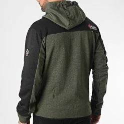 Remise 💯 Sweat Zippé Capuche Fernie Vert Kaki de Geographical Norway ⭐ -Geographical Norway Soldes Boutique geographical norway 347254 FERNIE KAKI 20221110T151313 04