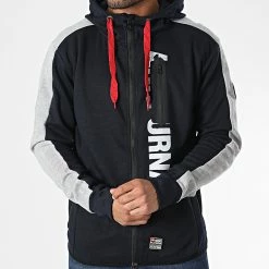 De gros ✨ Sweat Zippé Capuche Fernie Bleu Marine de Geographical Norway 🎉 -Geographical Norway Soldes Boutique geographical norway 347259 FERNIE NAVY 20221110T151906 03