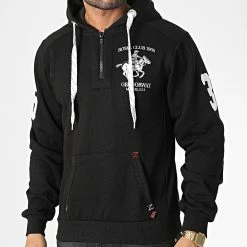 Grosses soldes 😉 Sweat Capuche Folton Noir de Geographical Norway 🎉