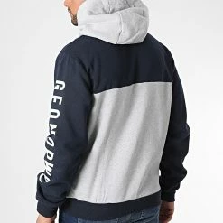 Bon marché ✨ Sweat Capuche Ferato Bleu Marine Gris Chiné de Geographical Norway 🧨 -Geographical Norway Soldes Boutique geographical norway 347326 FERATO B GREY 20221110T151940 04